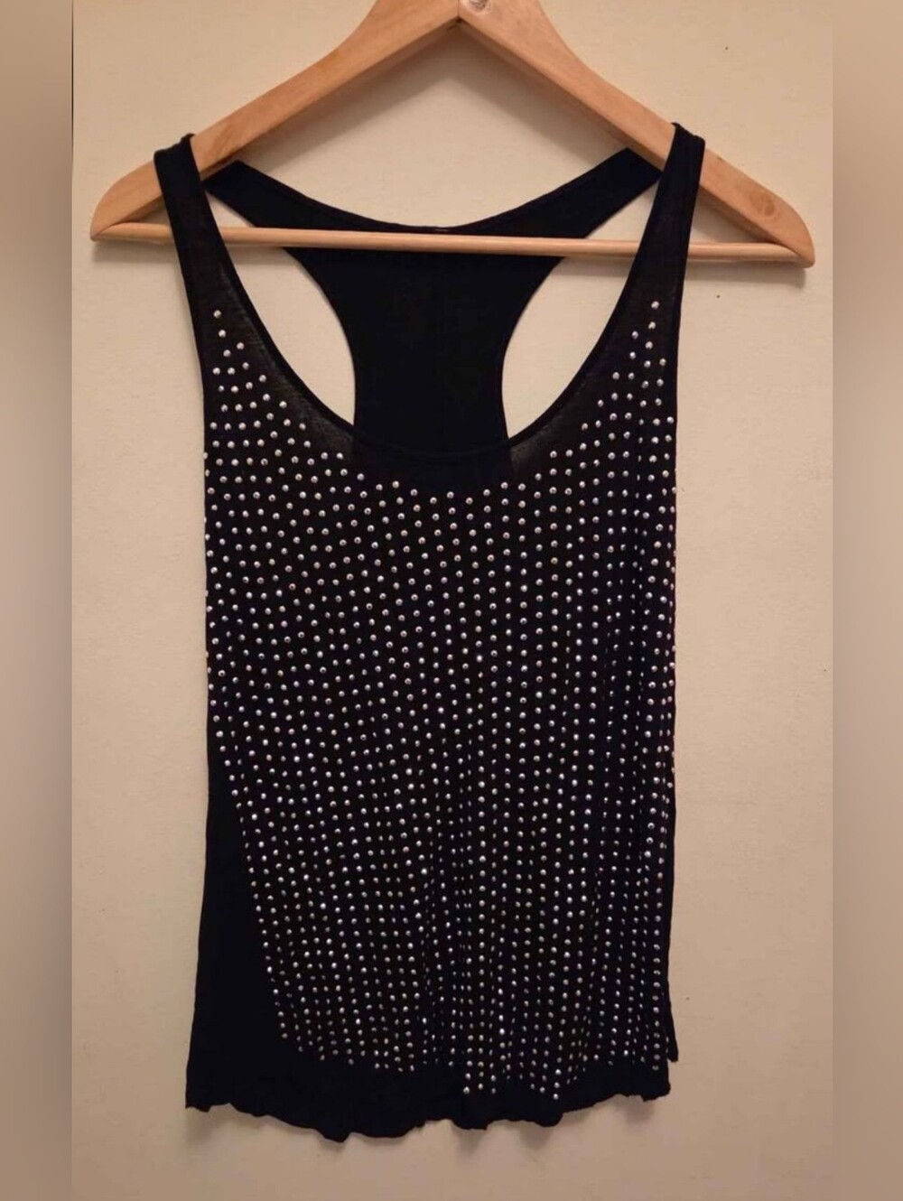 Black Studded Racerback Tank Top